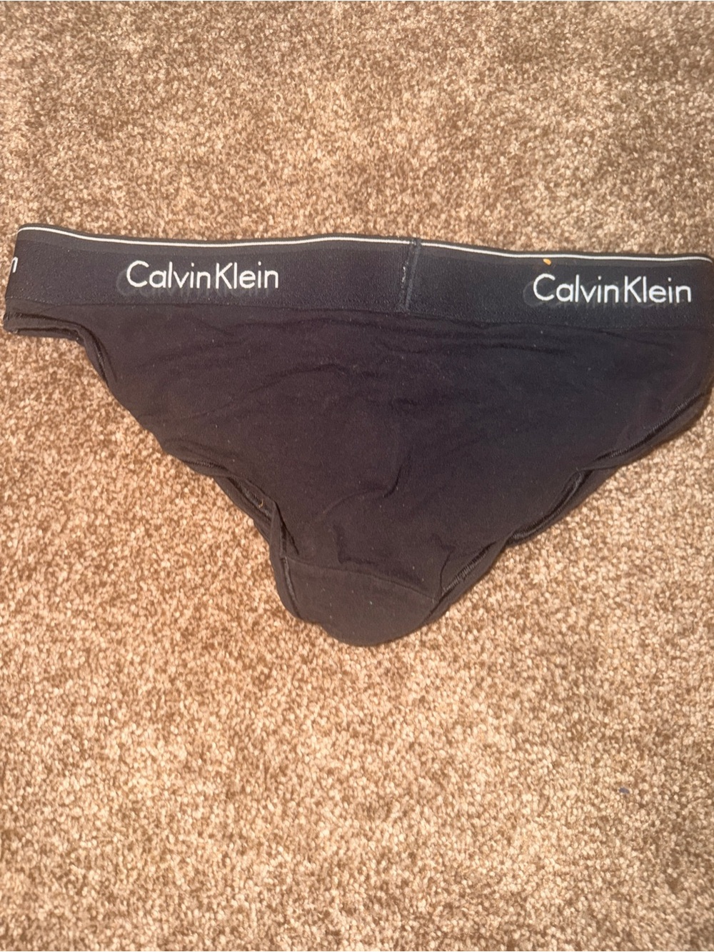 Calvin Klein Black Men's Briefs with White Logo Waistband